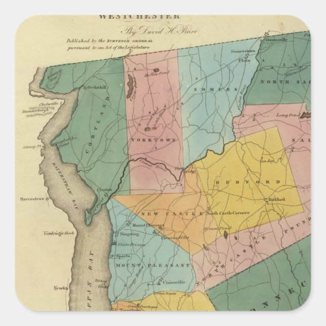 Adesivo Quadrado Westchester County (Frente)