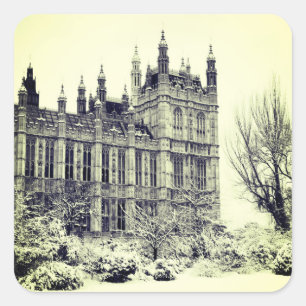 Adesivo Quadrado Westminster, Parlamento, Winter London - British