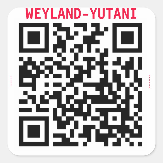Adesivo Quadrado Weyland Yutani WAIVER Stamp (Frente)