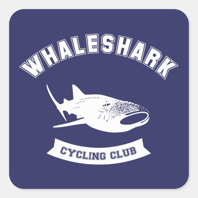 Adesivo Quadrado Whaleshark Cycling Club (Frente)
