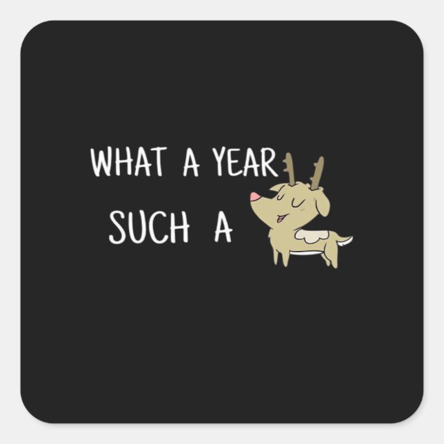 Adesivo Quadrado What A Fun Deer Moment Retro Style  (Frente)