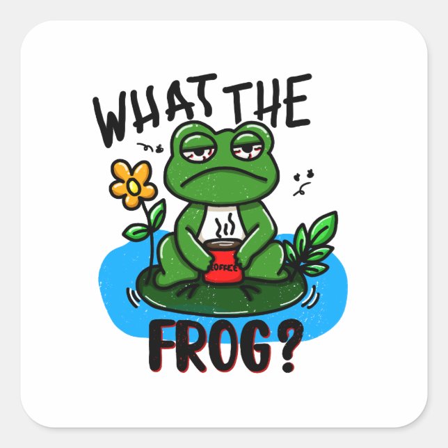 Adesivo Quadrado What the frog? (Frente)