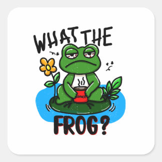 Adesivo Quadrado What the frog?