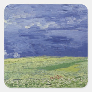 Adesivo Quadrado Wheatfields de Vincent van Gogh sob o