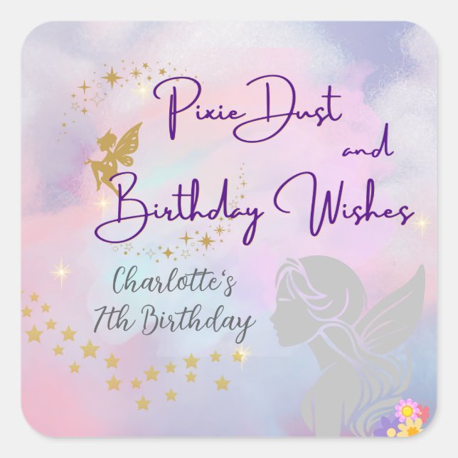 Adesivo Quadrado Whimsic Fairy Girl (Frente)