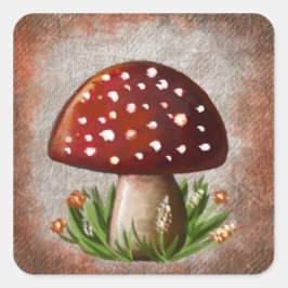 Adesivo Quadrado Whimsical Mushroom & Fungi Motif – Nature-Inspired