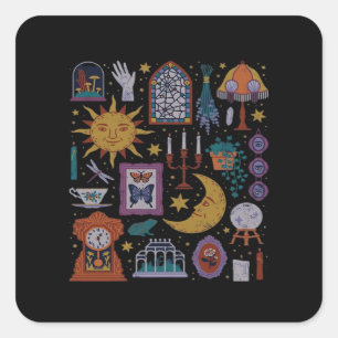 Adesivo Quadrado Whimsigoth Classic - Gótica Romance Autumn Aesthet