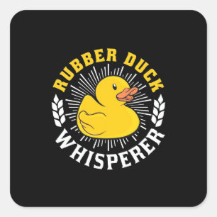 Adesivo Quadrado Whisperer de Pato de Borracha
