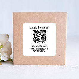 Adesivo Quadrado White Business QR Code Custom Basic