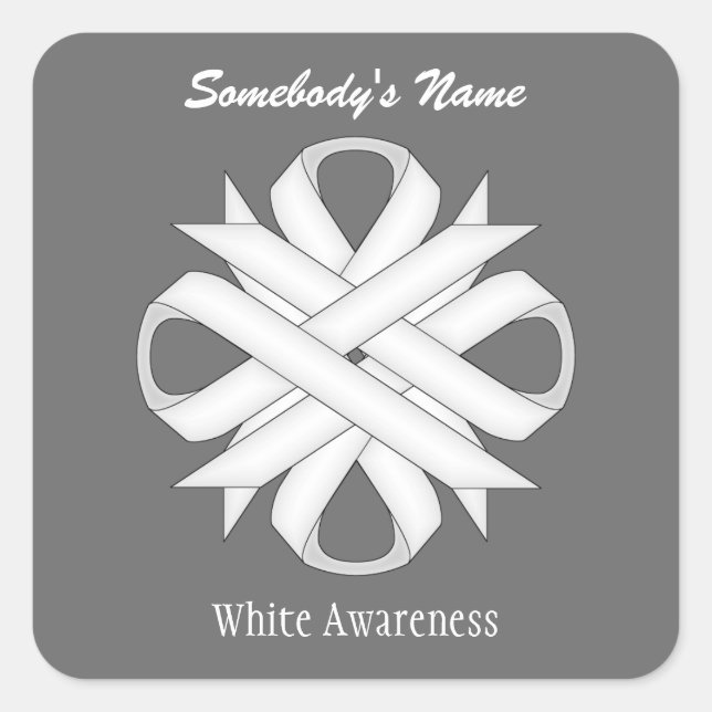 Adesivo Quadrado White Clover Ribbon por Kenneth Yoncich (Frente)