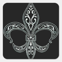 White Fleur De Lis Sticker