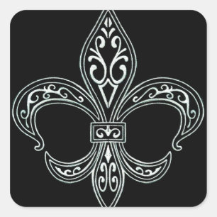 Adesivo Quadrado White Fleur De Lis Sticker
