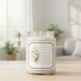 Adesivo Quadrado White Lily Remembrance Candle Sticker