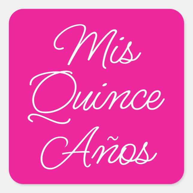 Adesivo Quadrado White Modern Script Mis Quince Anos (Frente)