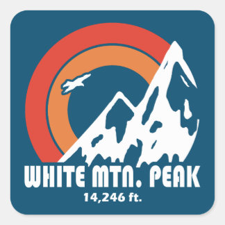 Adesivo Quadrado White Mountain Peak California Sun Eagle
