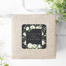 Adesivo Quadrado White Peony | Casamento de quadro floral personali