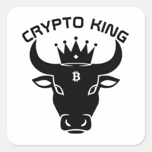 Adesivo Quadrado White personalizado do Crypto King