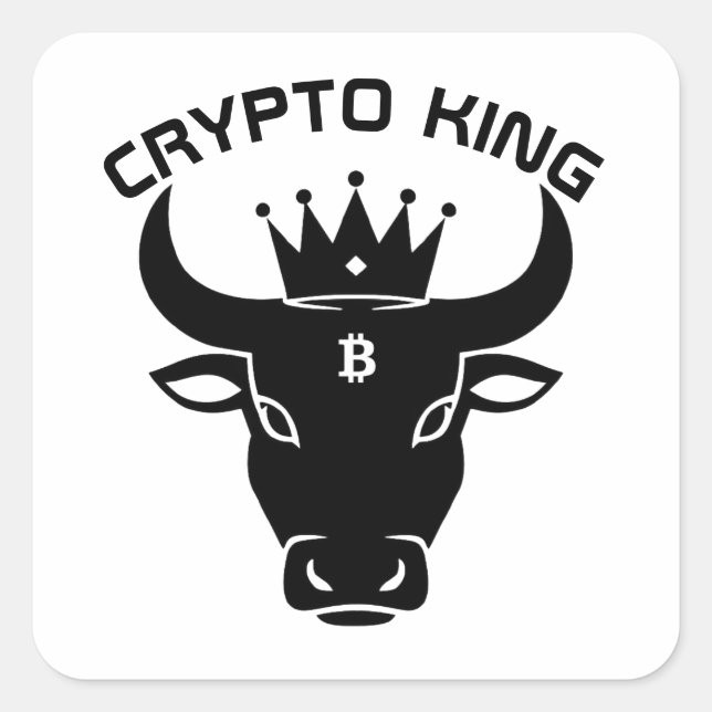 Adesivo Quadrado White personalizado do Crypto King (Frente)