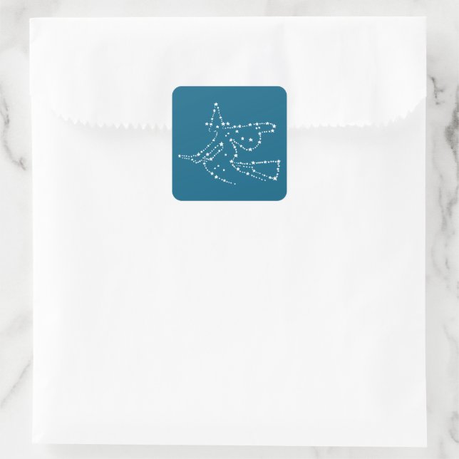 Adesivo Quadrado White Starry Witeen Halloween (Bolsa)