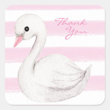 White Swan Elegant Script Rosa Muito Obrigado