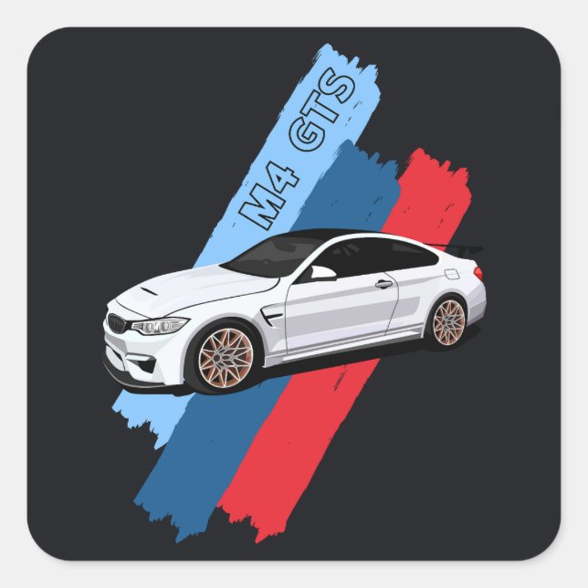 Adesivo Quadrado White Track Beast Performance Racing Stripes (Frente)