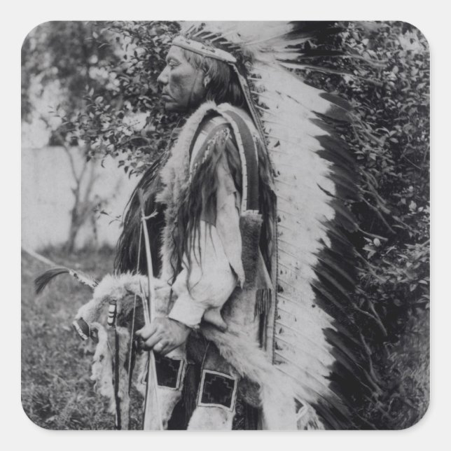 Adesivo Quadrado White Wolf, Chefe Comanche, c.1891-98 (Frente)