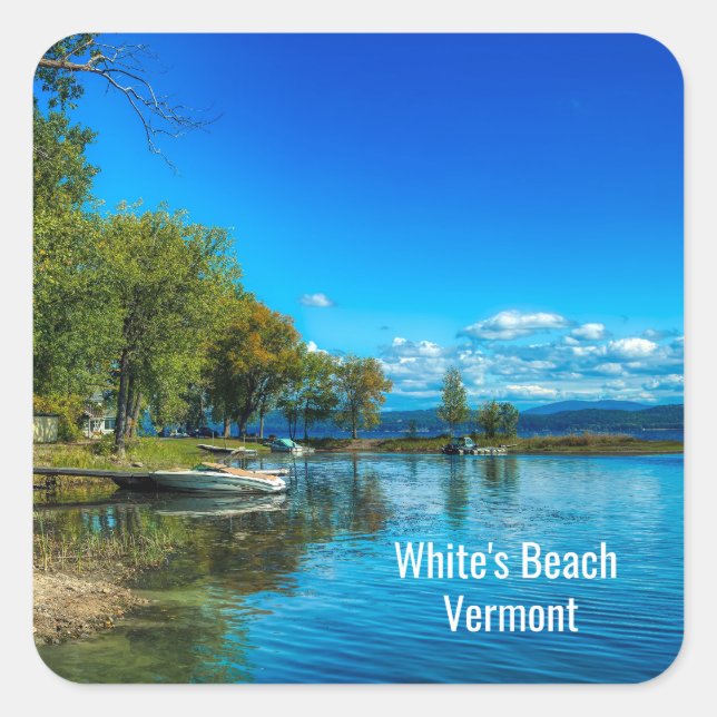 Adesivo Quadrado White's Beach, Vermont (Frente)