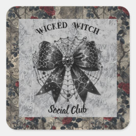 Adesivo Quadrado Wicked Witch Social Club Coquette
