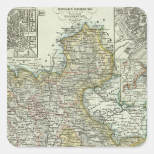 Adesivo Quadrado Wiesbaden e Francoforte Alemanha