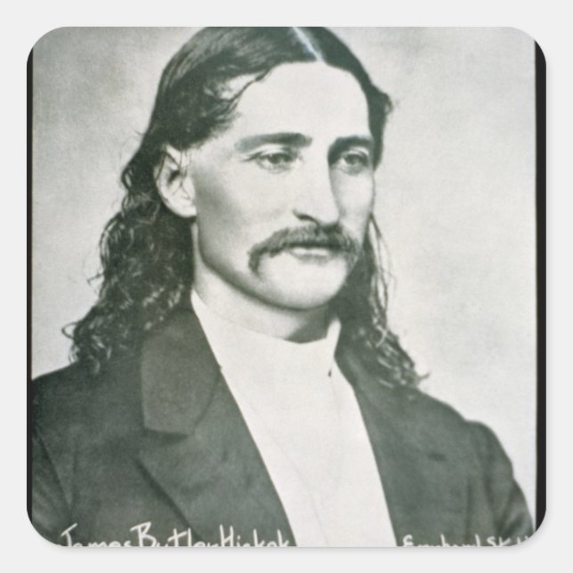 Adesivo Quadrado 'Wild Bill' Hickok (foto b/w) (Frente)