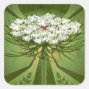 Adesivo Quadrado Wildflower Botanicals: Laço da rainha Anne