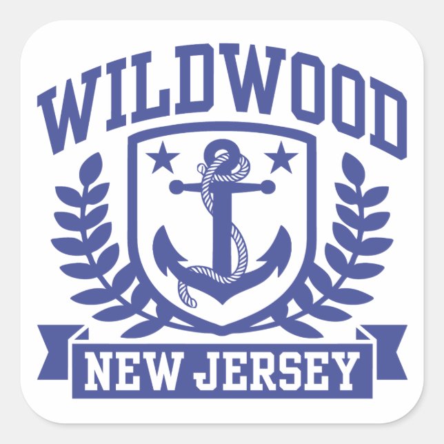 Adesivo Quadrado Wildwood New Jersey (Frente)