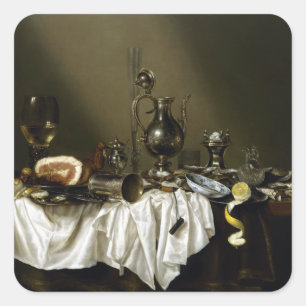 Adesivo Quadrado Willem Claesz Heda Banquet Piece com Ham