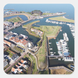 Adesivo Quadrado Willemstad in Nederland met moderne haven.