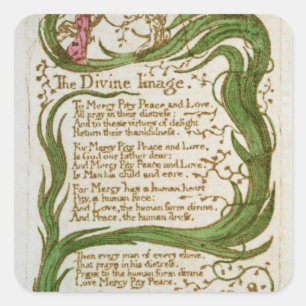 Adesivo Quadrado William Blake   a imagem divina, das canções de