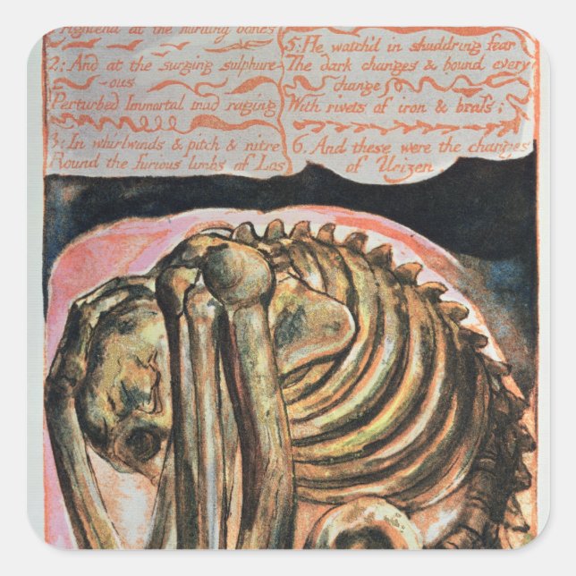 Adesivo Quadrado William Blake | Criação de Urizen em material (Frente)
