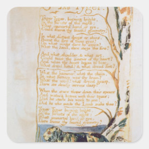 Adesivo Quadrado William Blake   o Tyger, das canções da inocênc