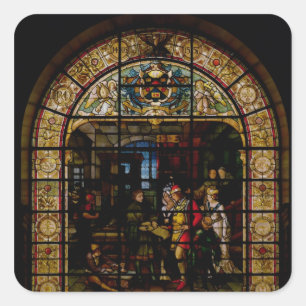 Adesivo Quadrado William Caxton que mostra seu primeiro livro