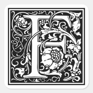 Adesivo Quadrado William Morris Alphabet "F"