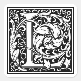 Adesivo Quadrado William Morris Alphabet "L"