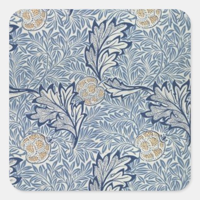 Adesivo Quadrado William Morris Apple Fllower Design (Frente)