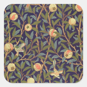 Adesivo Quadrado William Morris Bird E Pomegranate Vintage Floral