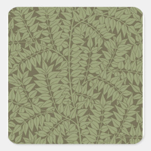 Adesivo Quadrado William Morris Branch Folha Floral Design