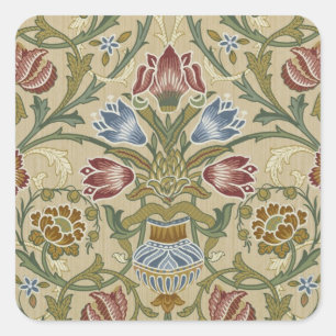 Adesivo Quadrado William Morris Brocade Floral Wallpaper Padrão