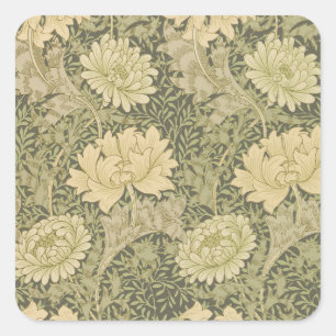 Adesivo Quadrado William Morris Chrysantemum Soft Floral Design