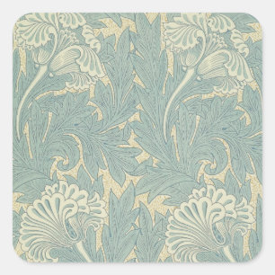 Adesivo Quadrado William Morris Classic Tulip Blue Floral