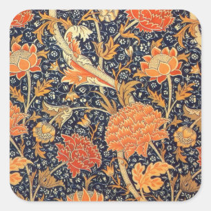 Adesivo Quadrado William Morris Cray Floral Art Nouveau Pattern