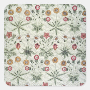 Adesivo Quadrado William Morris Daisy Floral Wallpaper Padrão