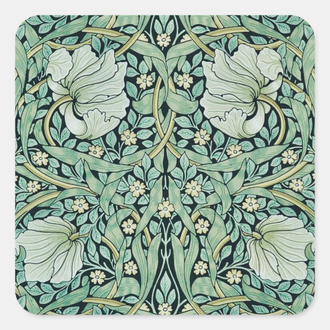 ADESIVO QUADRADO WILLIAM MORRIS ENVELOPE SEAL: FLORAL (Frente)