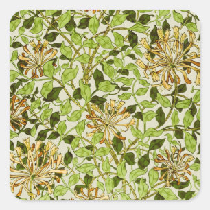 Adesivo Quadrado William Morris Flor de Madressilva Verde